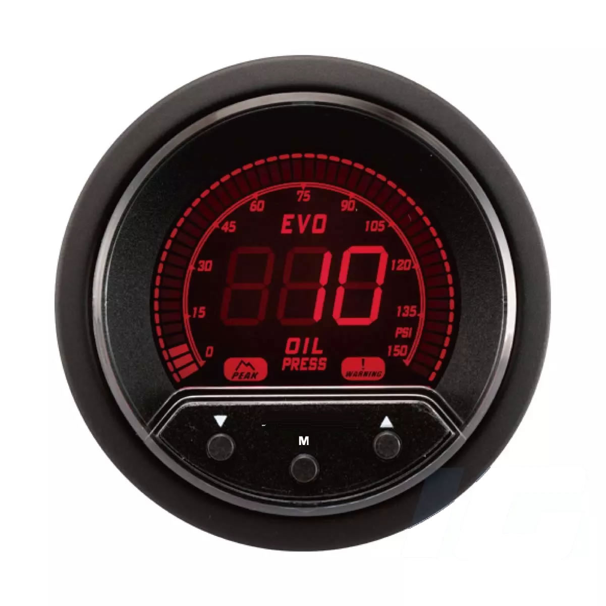 52mm LCD Performance Car Gauges - Oil Pressure Gauge With Sensor and Warning and Peak For Your Sport Racing Car